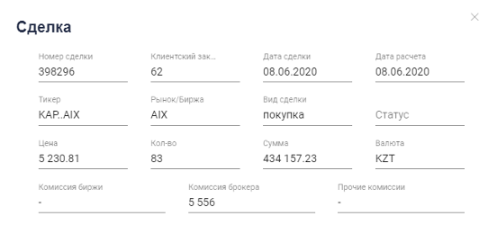 terminal order details