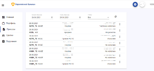 terminal order list